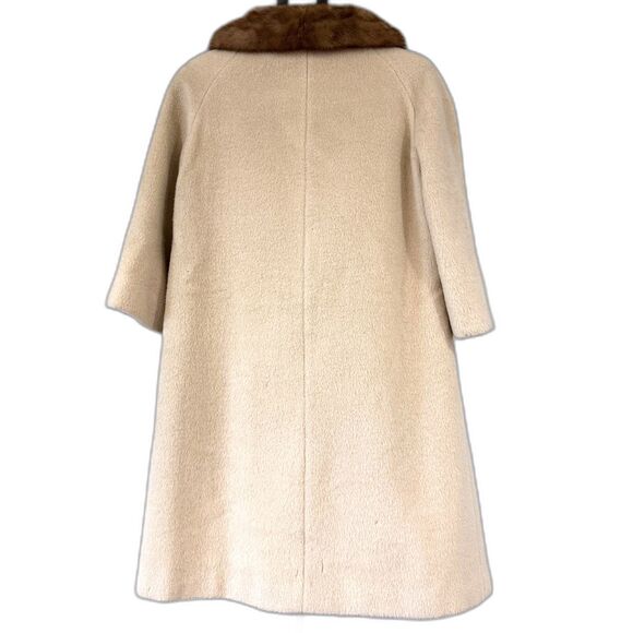 Vintage 1960s Mar-Del by Rice Coat - Fur Collar Swing Coat Size Medium - Picture 3 of 16